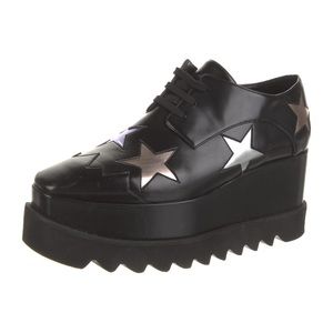 Stella McCartney - Elyse Black Platforms Metallic Stars